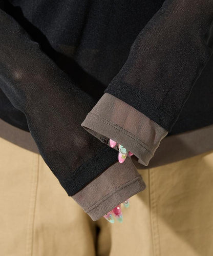 レイヤード風パワーメッシュシアープルオーバー【限定展開】