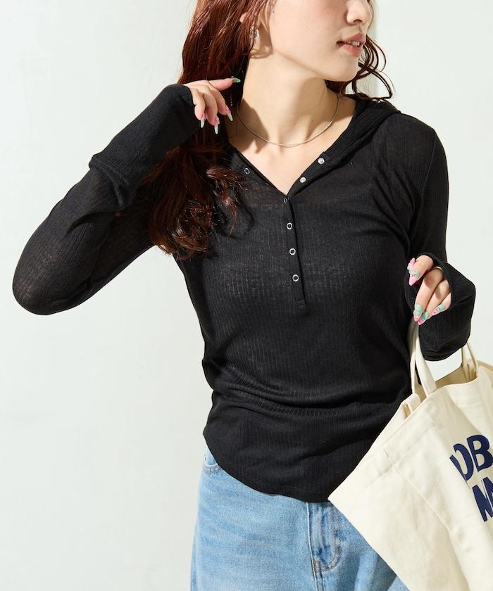 シアーテレコフーディーボタンロンTEE【限定展開】