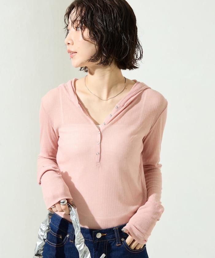 シアーテレコフーディーボタンロンTEE【限定展開】