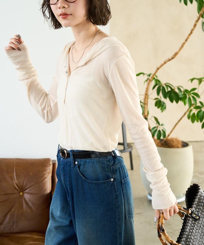 シアーテレコフーディーボタンロンTEE【限定展開】