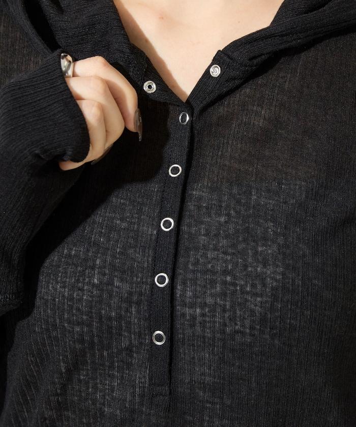 シアーテレコフーディーボタンロンTEE【限定展開】