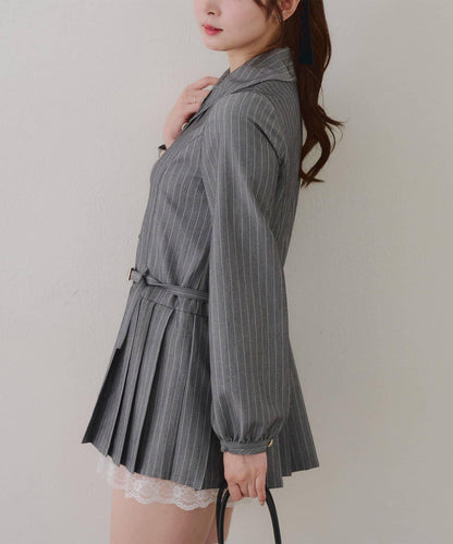 腰帶設計 襯衫風 迷你連衣裙