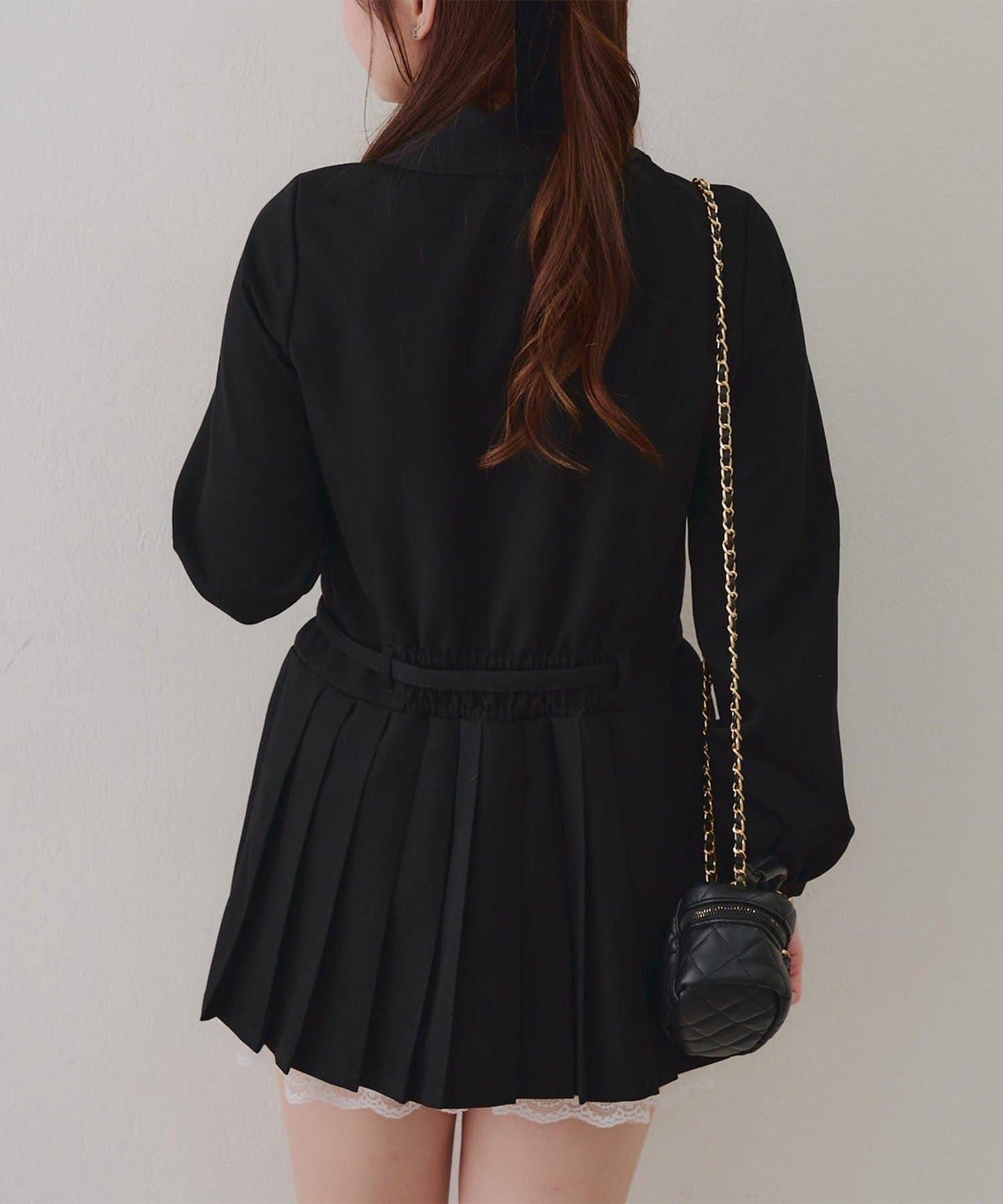 腰帶設計 襯衫風 迷你連衣裙