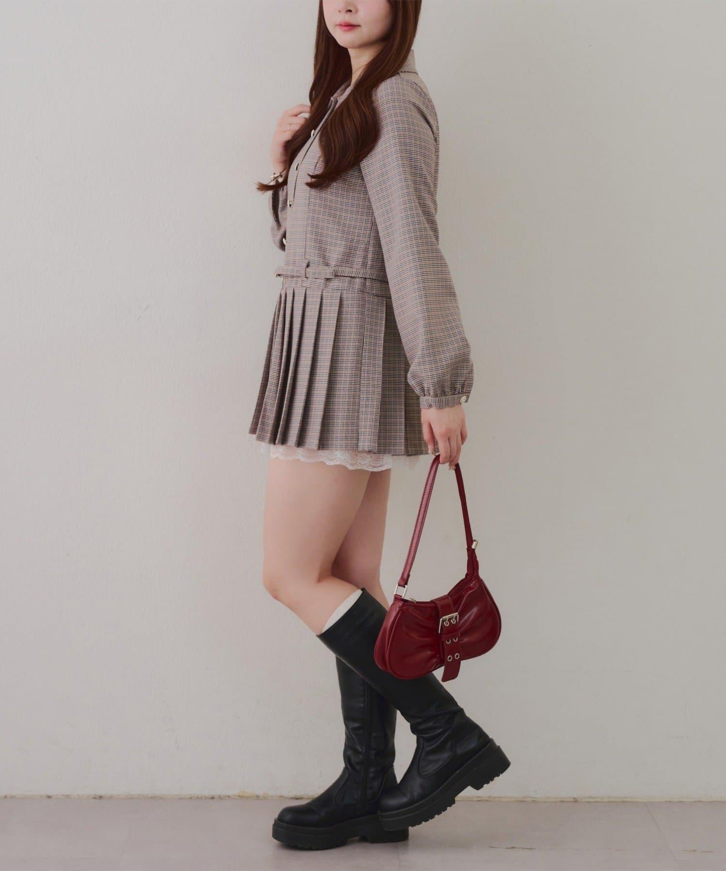 腰帶設計 襯衫風 迷你連衣裙