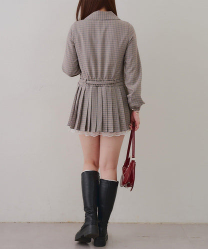 腰帶設計 襯衫風 迷你連衣裙