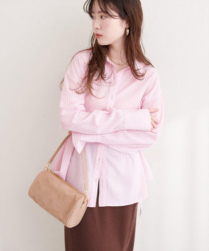 サイドリボンストライプシャツ