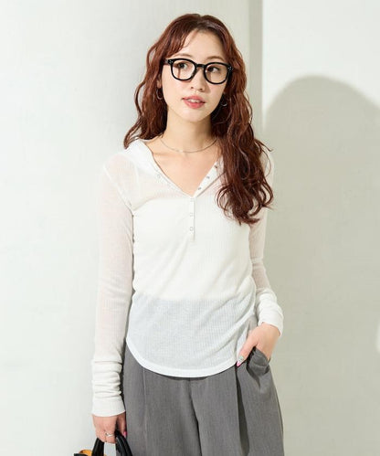 シアーテレコフーディーボタンロンTEE【限定展開】