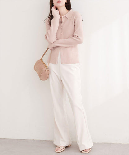 くるみ釦リブニット