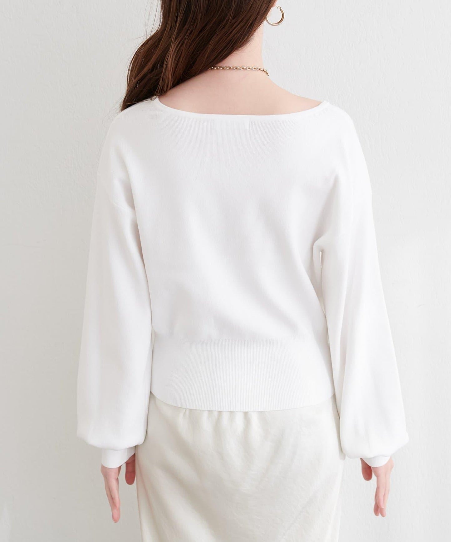 アシメデザイン釦カーデ