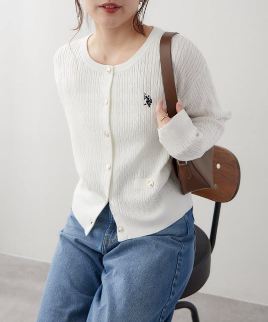 U.S. POLO ASSN. × RMAF 麻花織紋 針織開衫