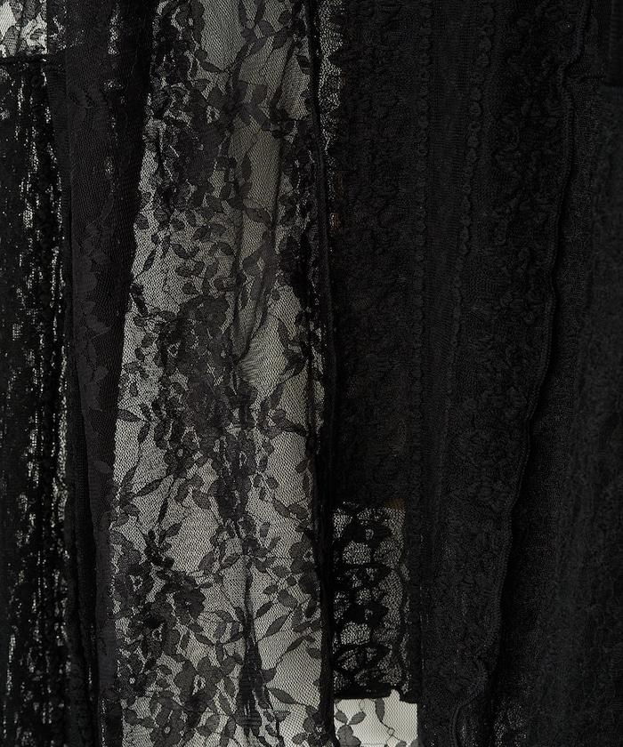 レースパッチワークロングスリーブトップス【限定展開】