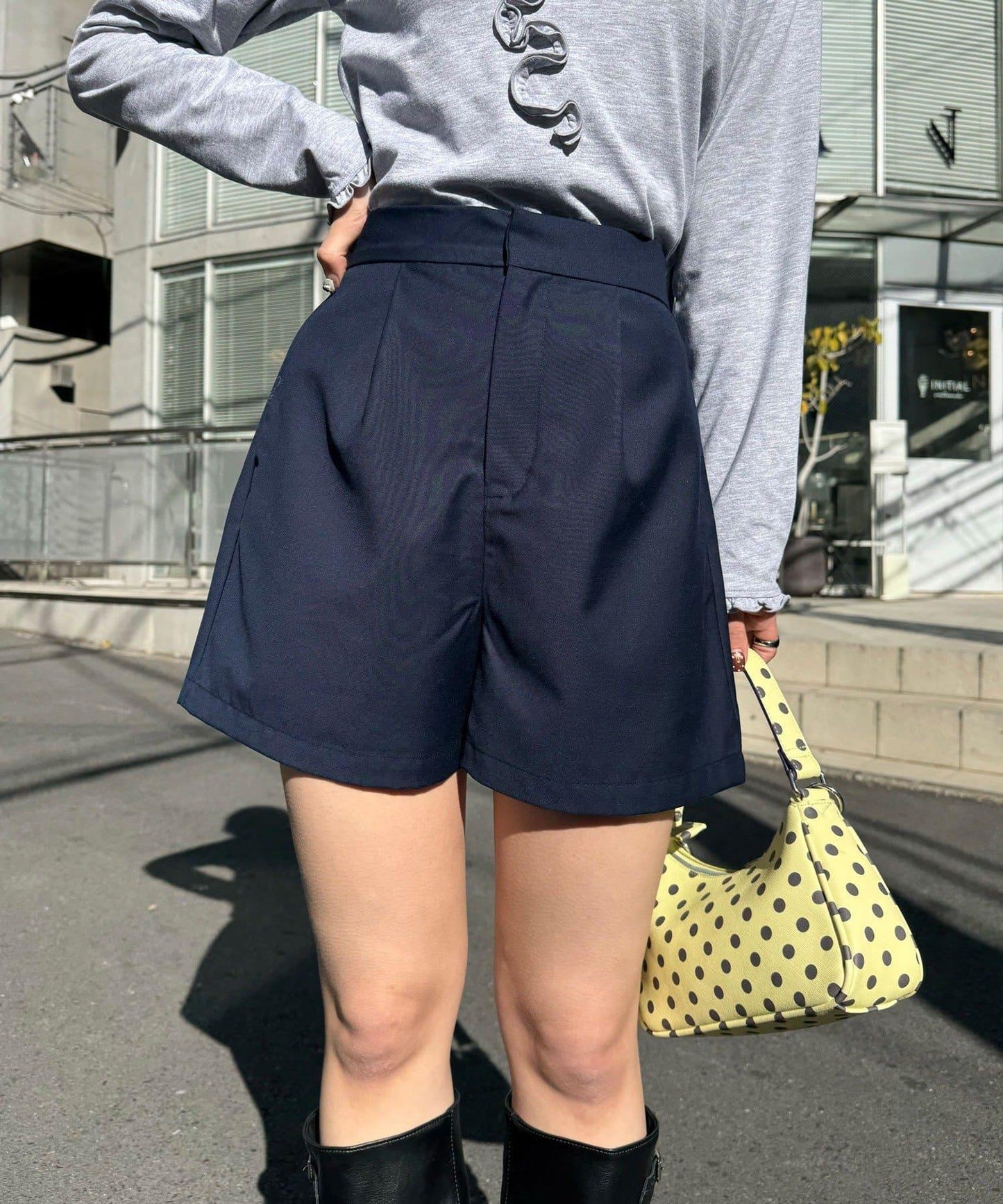 ハイウエスト美脚ショートパンツ/セットアップ