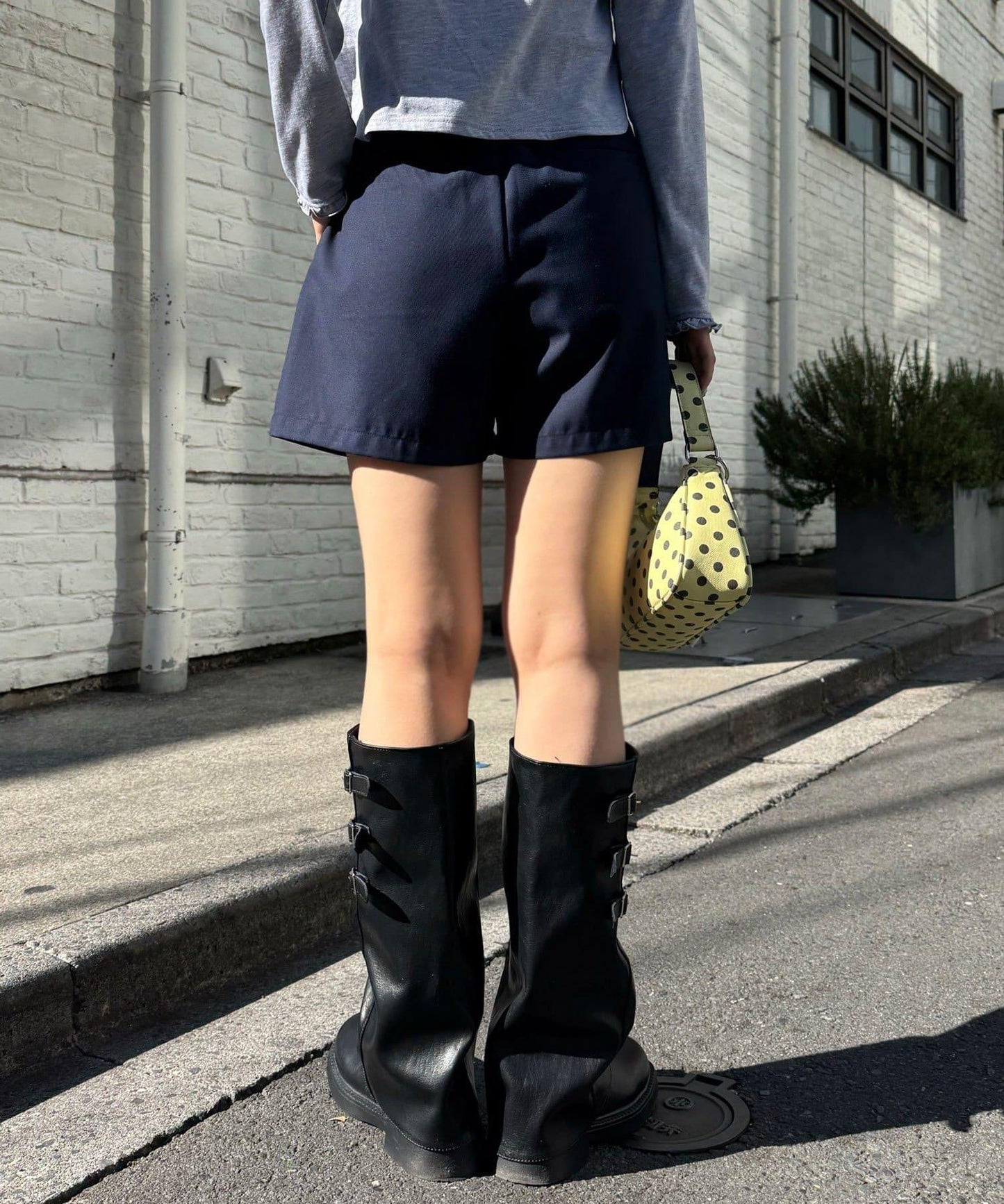 ハイウエスト美脚ショートパンツ/セットアップ