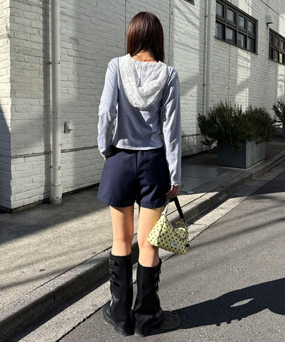 ハイウエスト美脚ショートパンツ/セットアップ