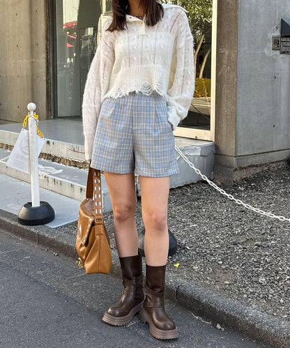 ハイウエスト美脚ショートパンツ/セットアップ