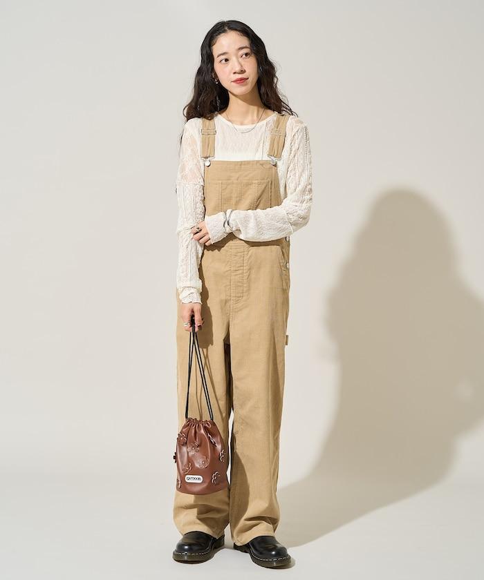 レースパッチワークロングスリーブトップス【限定展開】