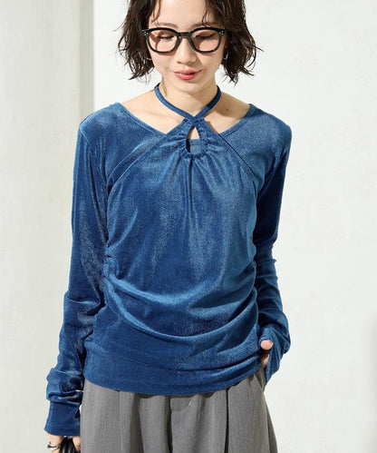 シアーフロッキーホルターネックレイヤード風ロンTEE【限定展開】