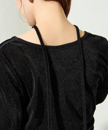 シアーフロッキーホルターネックレイヤード風ロンTEE【限定展開】