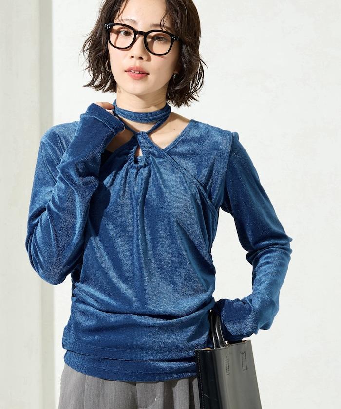 シアーフロッキーホルターネックレイヤード風ロンTEE【限定展開】