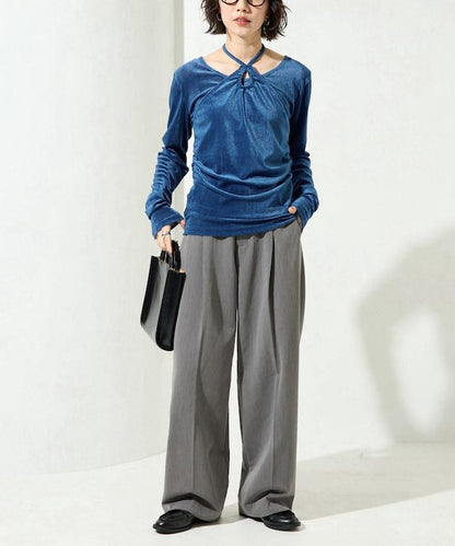 シアーフロッキーホルターネックレイヤード風ロンTEE【限定展開】