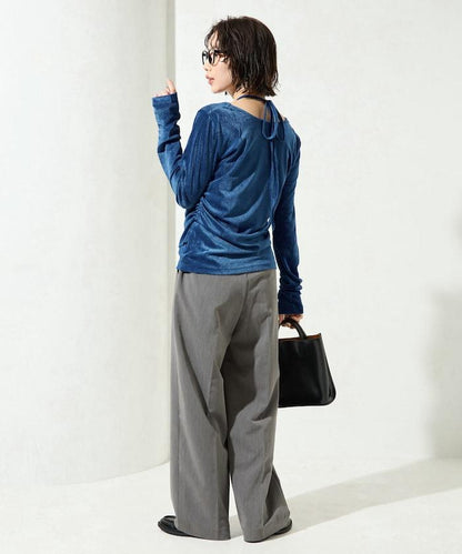 シアーフロッキーホルターネックレイヤード風ロンTEE【限定展開】