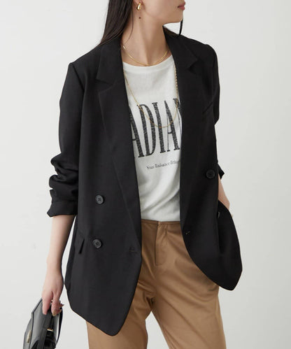 亞麻風合成面料夾克