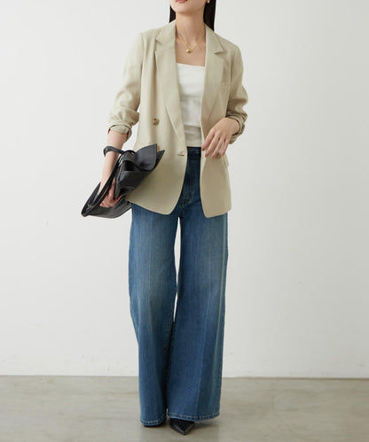 亞麻風合成面料夾克