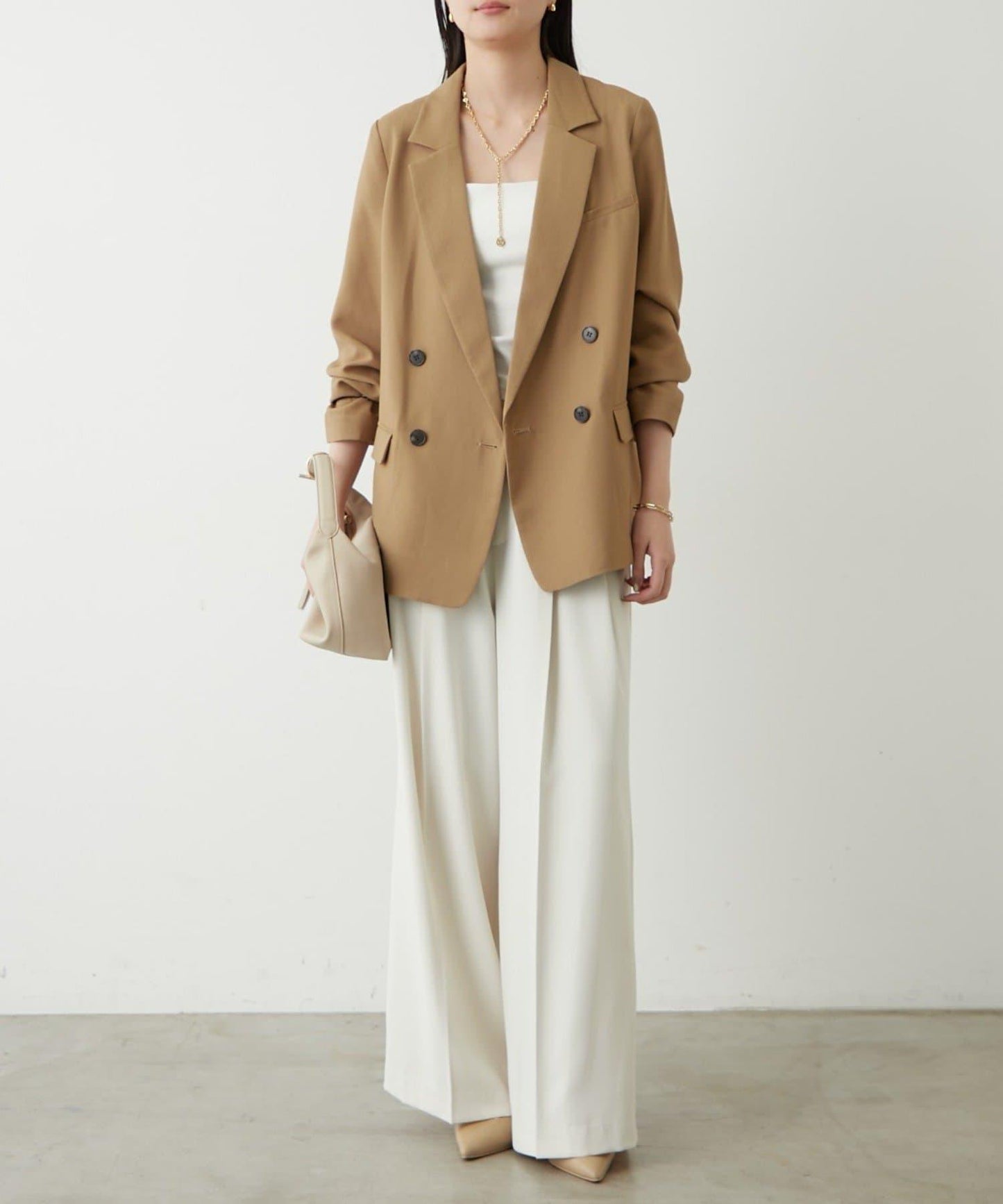 亞麻風合成面料夾克