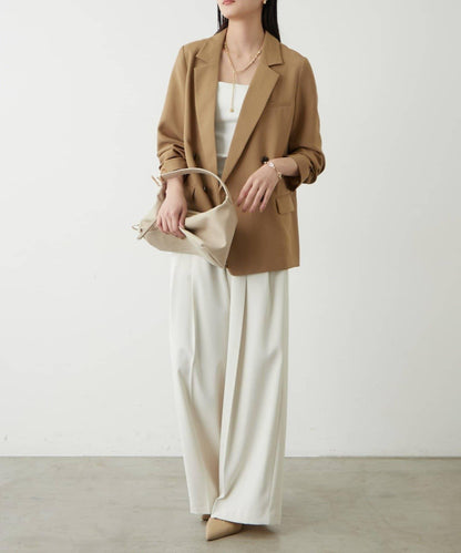 亞麻風合成面料夾克