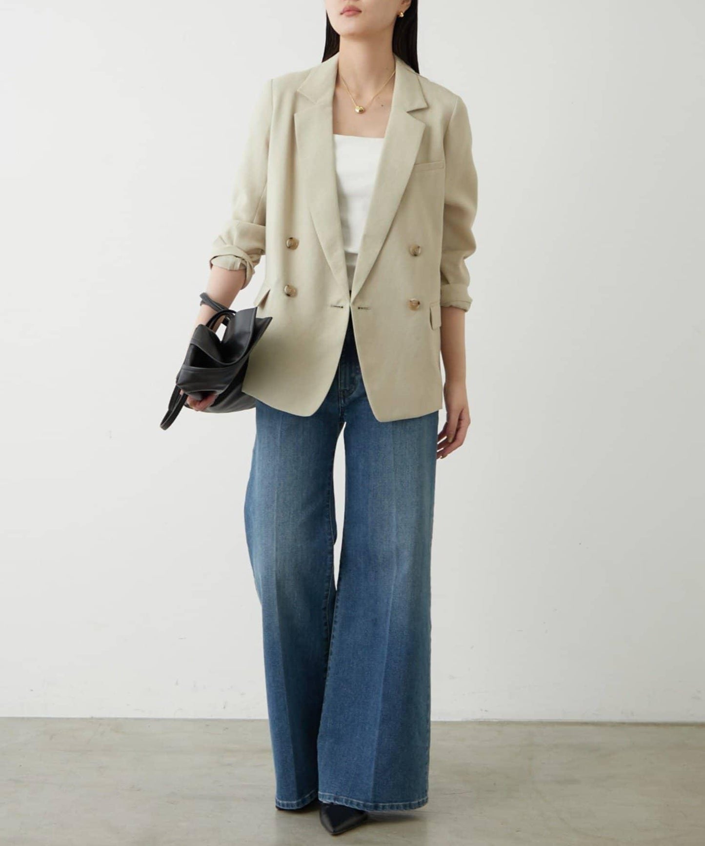 亞麻風合成面料夾克