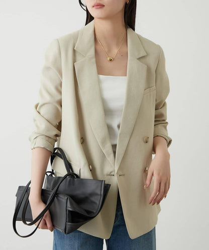 亞麻風合成面料夾克