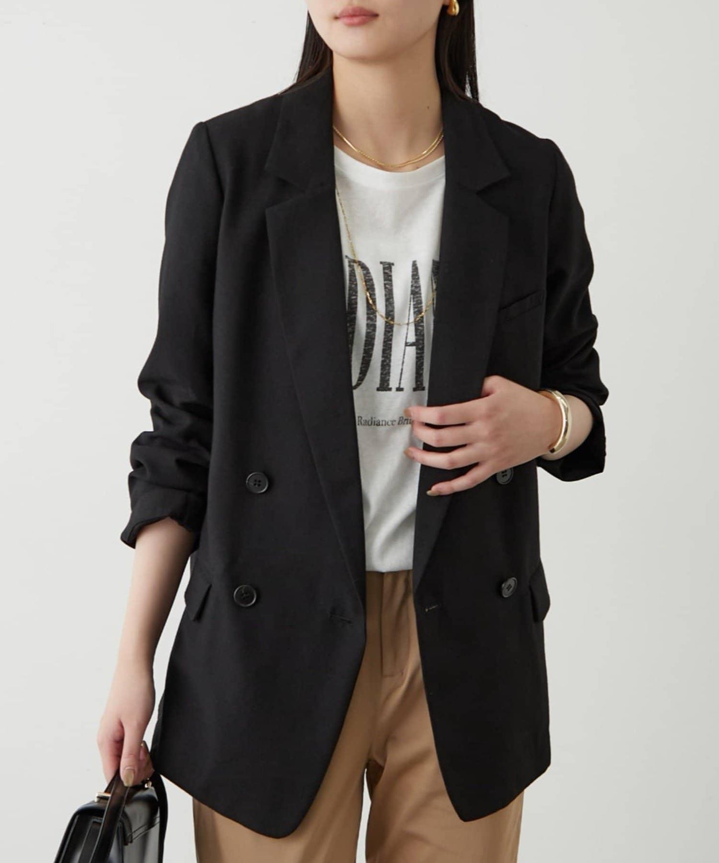 亞麻風合成面料夾克