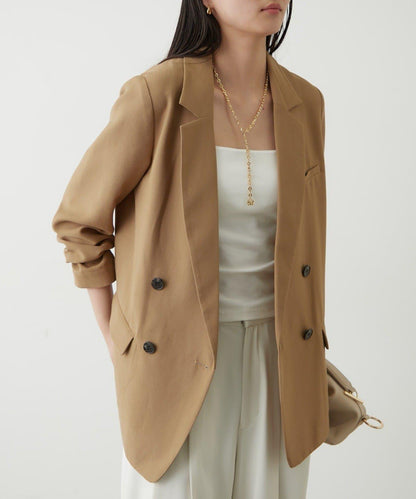 亞麻風合成面料夾克