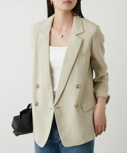 亞麻風合成面料夾克