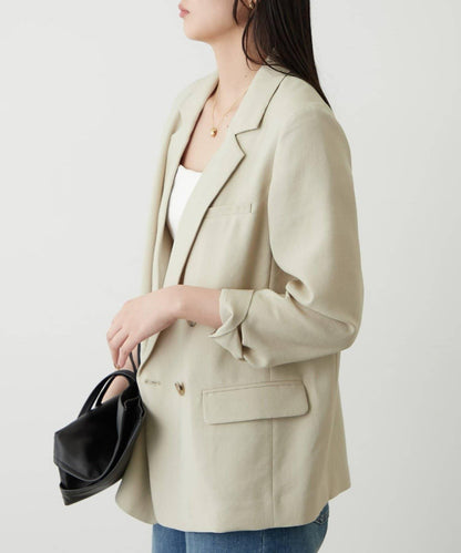 亞麻風合成面料夾克