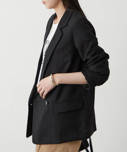 亞麻風合成面料夾克