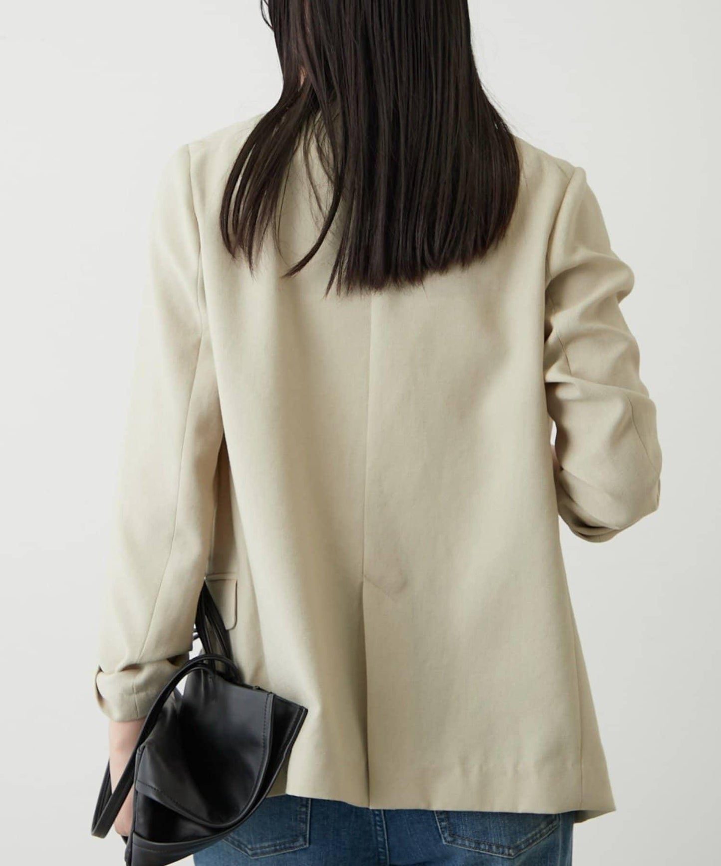 亞麻風合成面料夾克