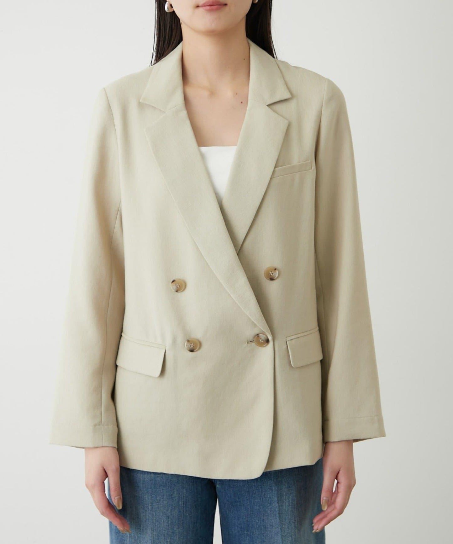 亞麻風合成面料夾克