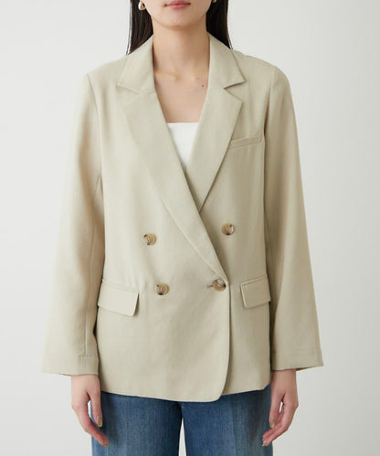 亞麻風合成面料夾克