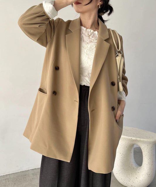 再販灰米色網絡限定色 雙排扣 西裝外套