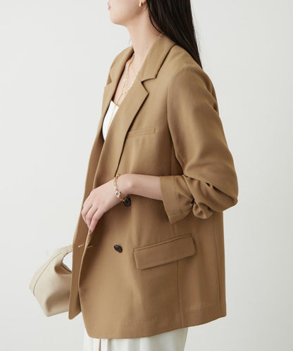 亞麻風合成面料夾克