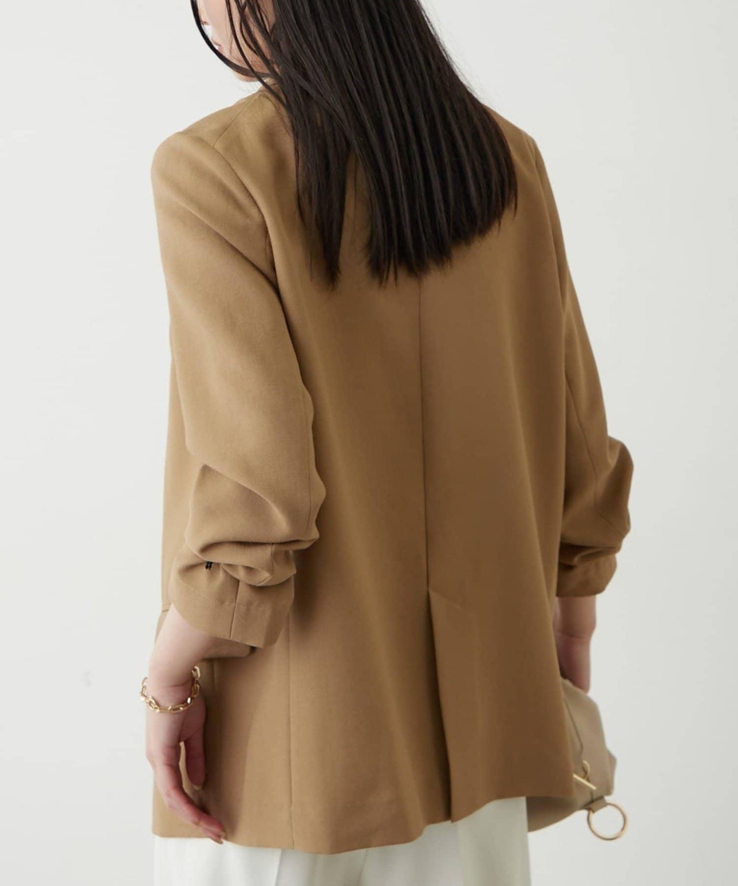 亞麻風合成面料夾克