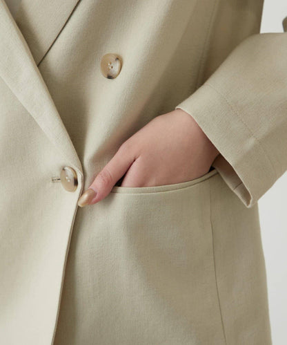 亞麻風合成面料夾克