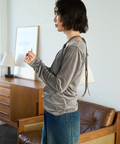 シアーフロッキーホルターネックレイヤード風ロンTEE【限定展開】