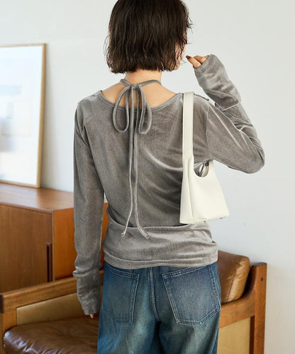 シアーフロッキーホルターネックレイヤード風ロンTEE【限定展開】