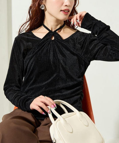 シアーフロッキーホルターネックレイヤード風ロンTEE【限定展開】