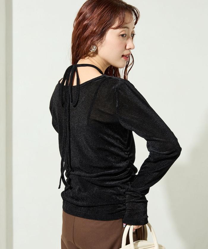 シアーフロッキーホルターネックレイヤード風ロンTEE【限定展開】