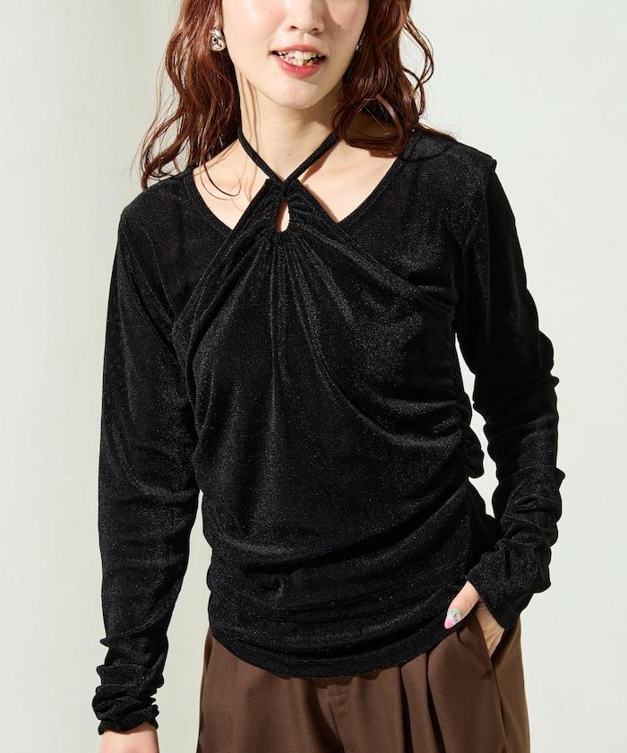 シアーフロッキーホルターネックレイヤード風ロンTEE【限定展開】