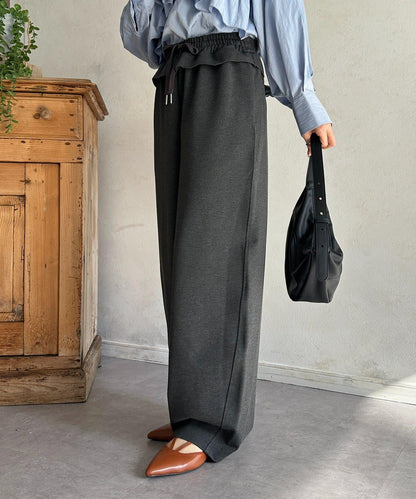 腰部荷葉邊 弧形版型 褲子