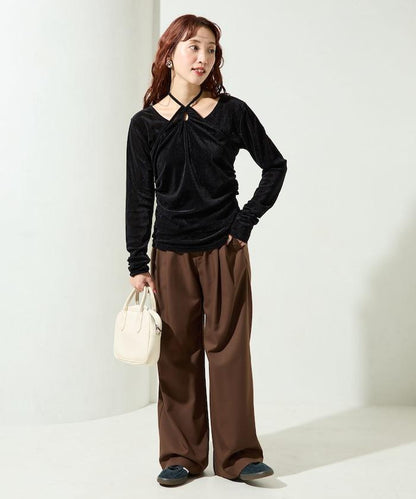 シアーフロッキーホルターネックレイヤード風ロンTEE【限定展開】